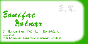 bonifac molnar business card